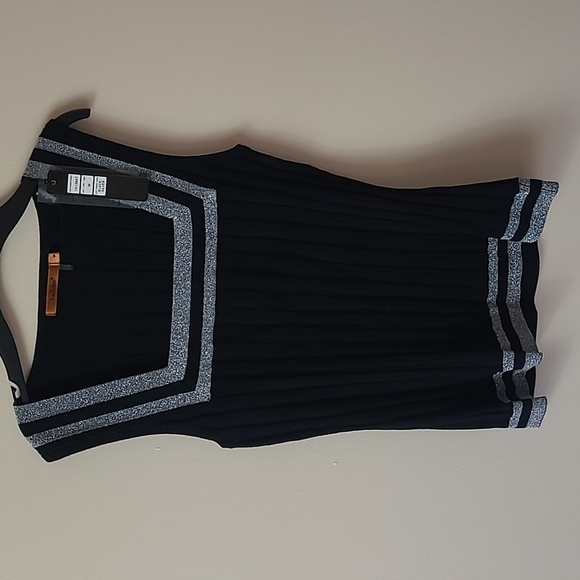 BELLDINI black sweater set with silver lurex border Size M - Picture 5 of 9